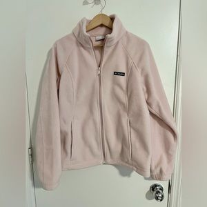 Columbia fleece jacket with zipper, light pink, XL women’s
